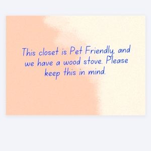 Thank you for looking at my closet.